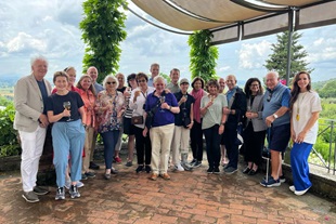 Frances Mayes with a Tauck Group in Cortona, Italy